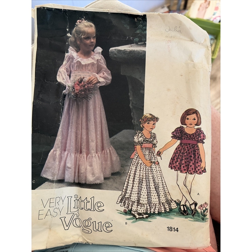 CHILDS Cut VOGUE 1814 Sewing Pattern DRESS FLOWER GIRL WEDDING SIZE 3 Complete